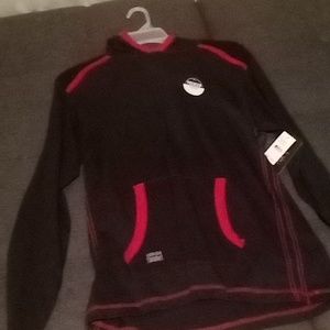 Modern culture hoodie, large, black and red